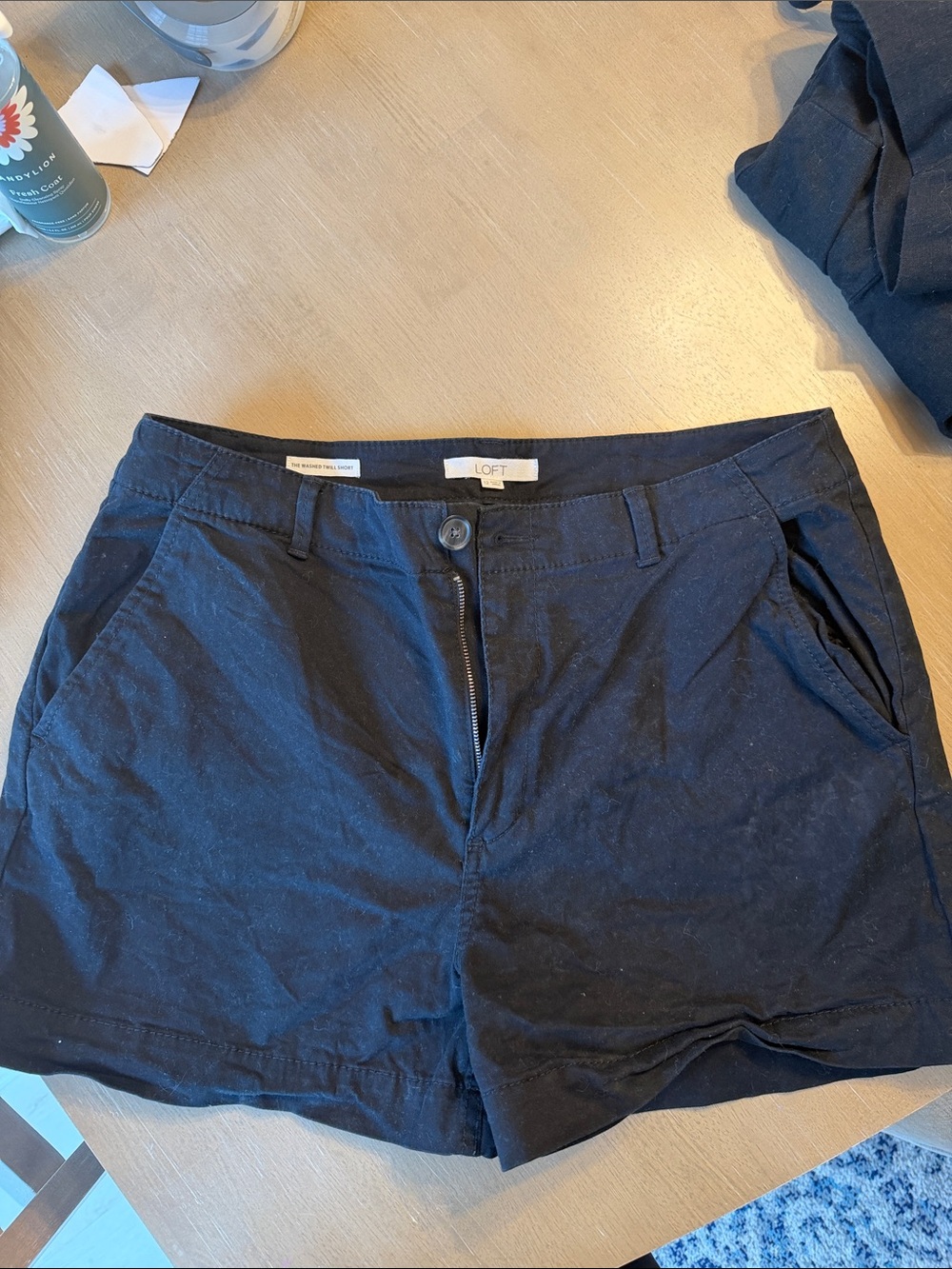 LOFT Women's black Cotton Blend Shorts
